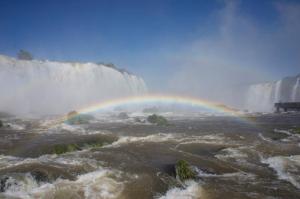 Igaçu falls, Brazil with  rainbow